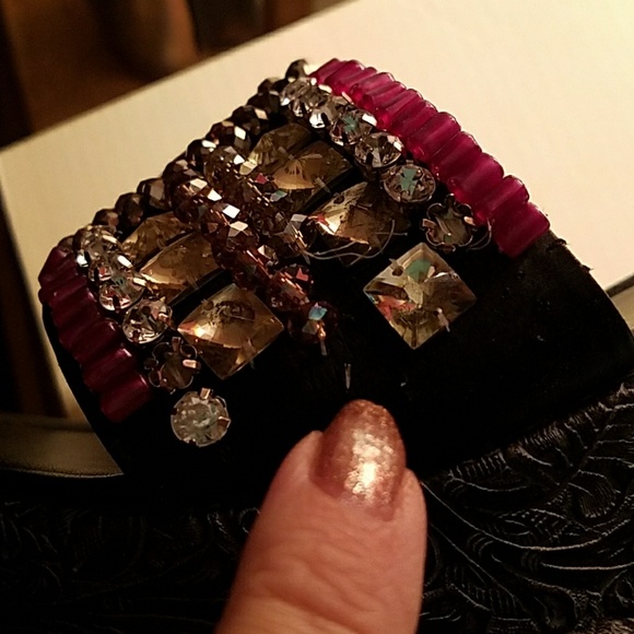 🌹 GRAZIE PURPLE BROACH PLATFORM SANDLES - Picture 5 of 5